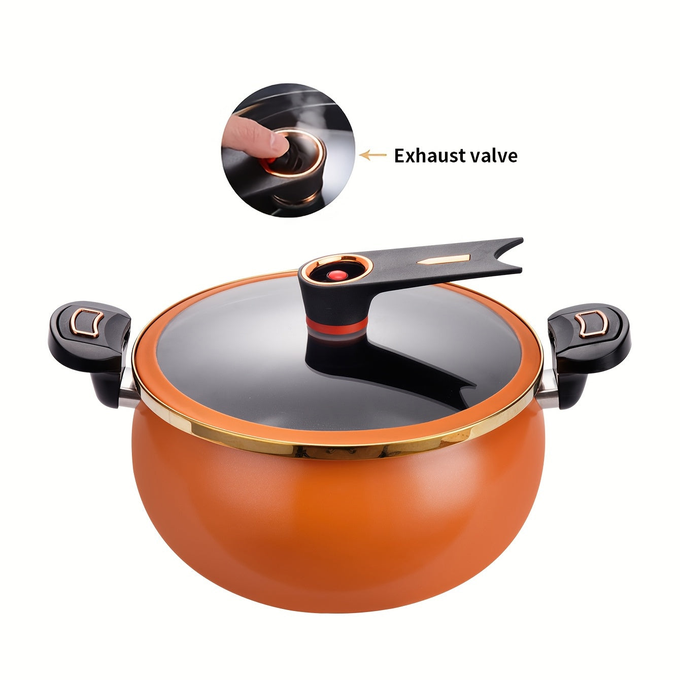 8.45QT Non-Stick Ceramic Stockpot with Twist Lock Handle - Induction & Gas Compatible, Cast Iron, Home & Restaurant