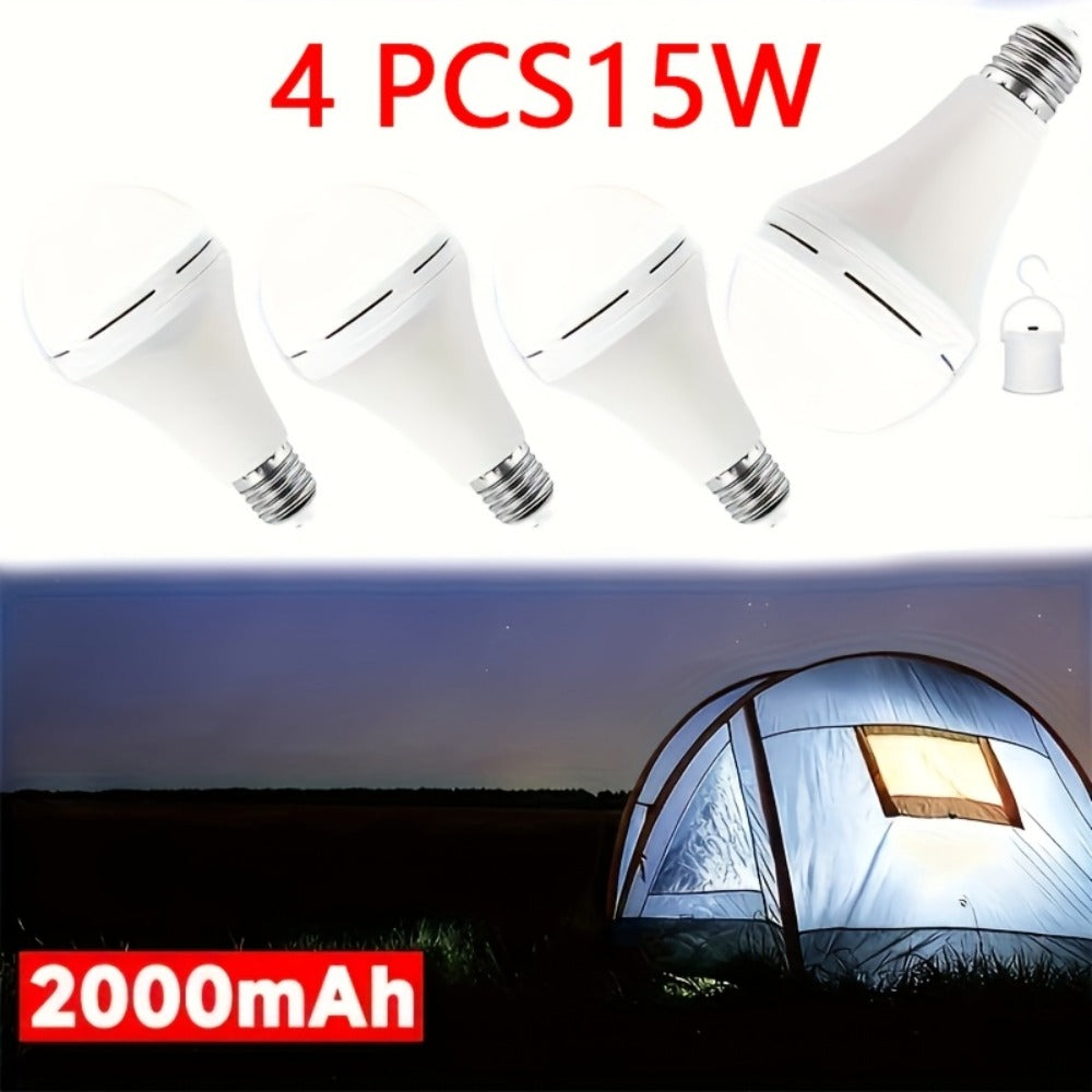 Emergency Light Bulb for Power Outages 2000mAh Rechargeable LED 6000K with Backup Battery ¨C Auto-On Failure Detection, Hangable Emergency Lighting for Home Camping Power Failure, 4 8 12 Pack