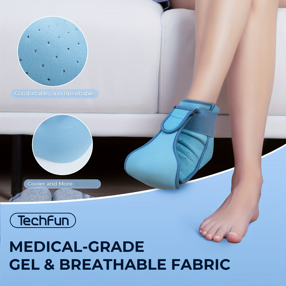 Plantar Fasciitis Night Splint with Detachable Gel Ice Pack | Breathable Foot Drop Brace for Heel Pain Relief | Adjustable Ankle Support Sleeping Splint | Achilles Tendon Stretch Recovery Brace