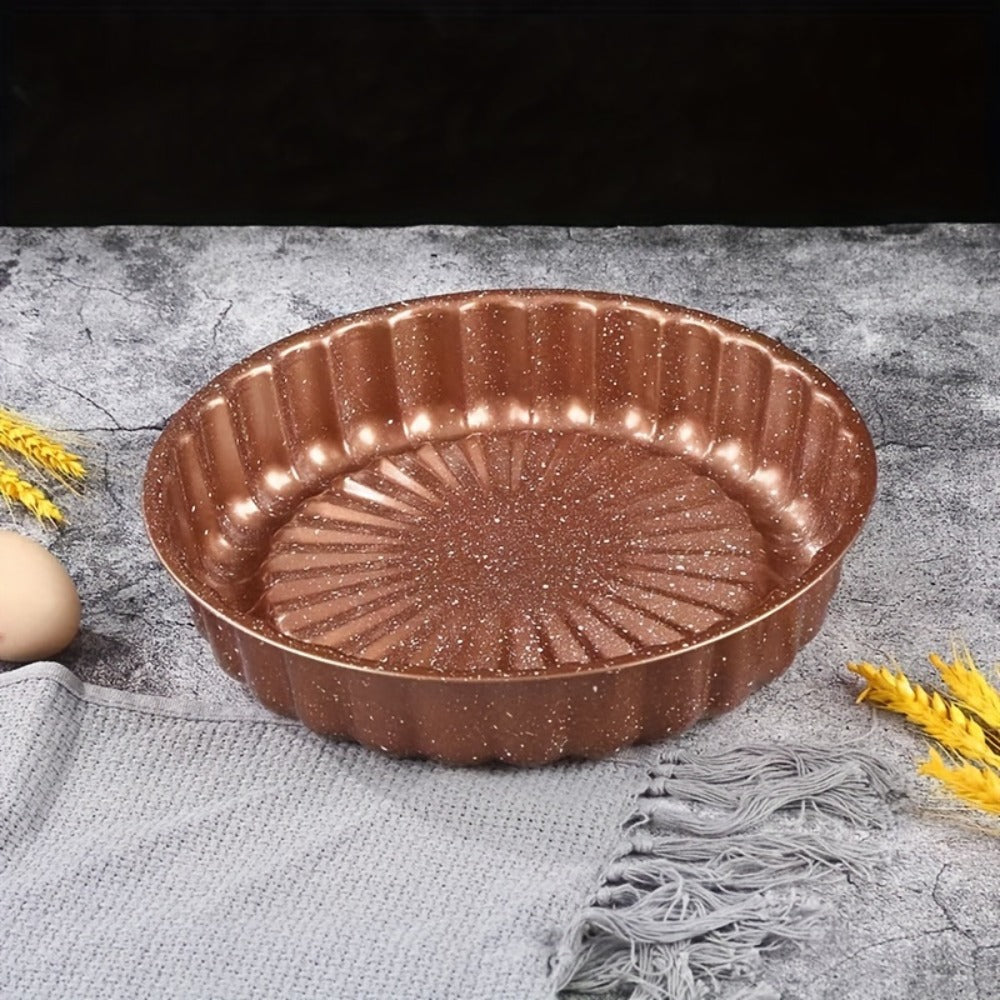 Round Non-Stick Cake Mold Baking Pan Carbon Steel Easy Release Home Baking Tool for Layer Cakes Cheesecake Sponge Chiffon Birthday Cake Golden Deep Gray