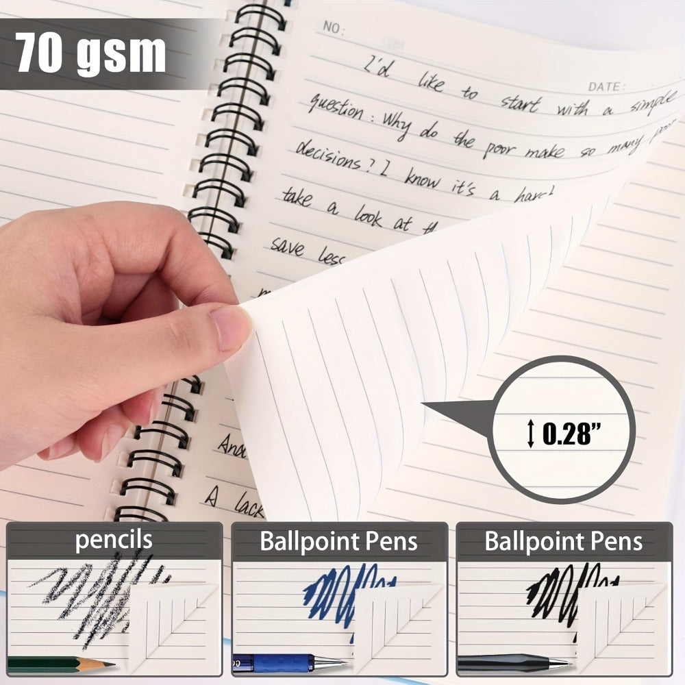 Spiral Notebooks 6 Pack Hardcover A5 Lined Journal College Ruled 480 Sheets 960 Pages No Bleed Thick Paper 6 Colors for Work School Office Supplies