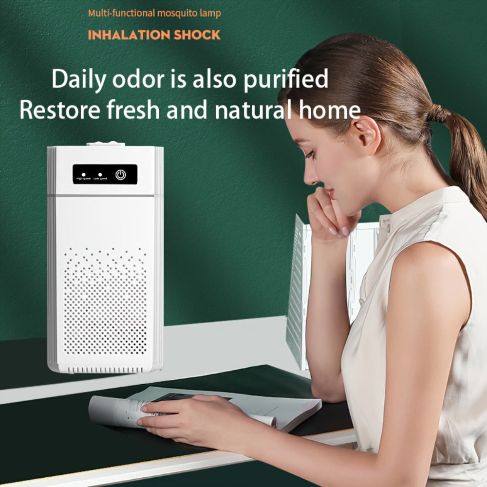Portable Negative Ion Air Purifier with HEPA Filter, USB Powered Desktop Air Cleaner Removes Odors Dust Smoke Pollen, 51-150 m3/h Airflow, Compact Air Purifier for Bedroom Office Car Travel