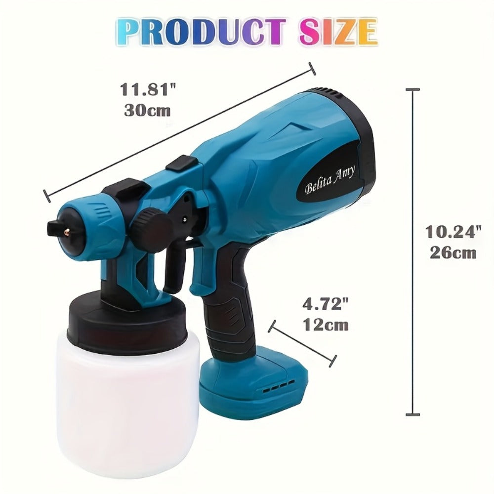 HVLP Paint Sprayer Electric Spray Gun with 3 Spray Patterns & 27oz Container ¨C Cordless Airless Sprayer for House Painting, Furniture, Cabinets, Fence, Walls, Doors, Car DIY Projects