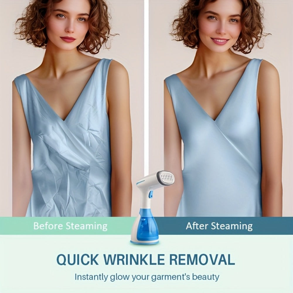 Handheld Garment Steamer 1500W with 9.47oz Removable Water Tank, Portable Fabric Steamer 30s Fast Heat-Up with Accessories Kit, Compact Mini Steam Iron for Clothes Home Travel Office, US Plug