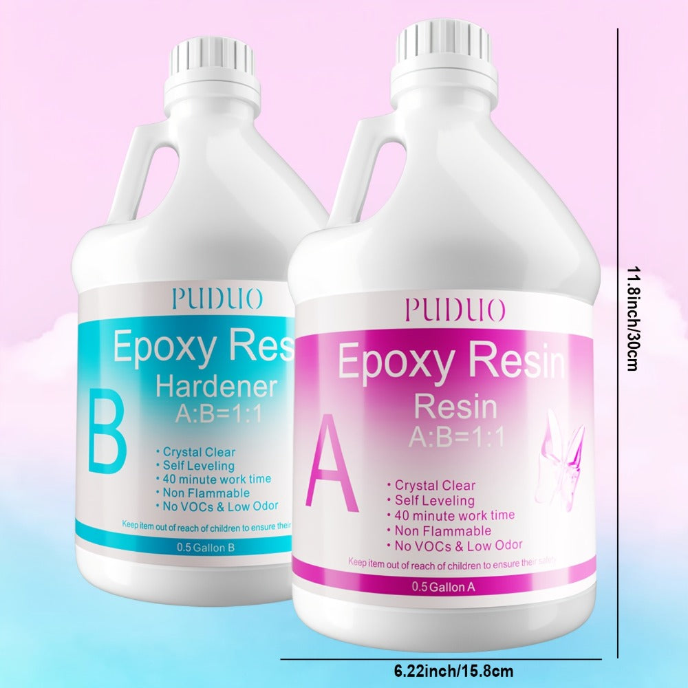 Ultra-Clear Epoxy Resin Kit 1 2 3 Gallon Fast Curing Bubble-Free Non-Yellowing ¨C 2-Part AB Epoxy for Coatings Casting Countertops River Tables & DIY Crafts
