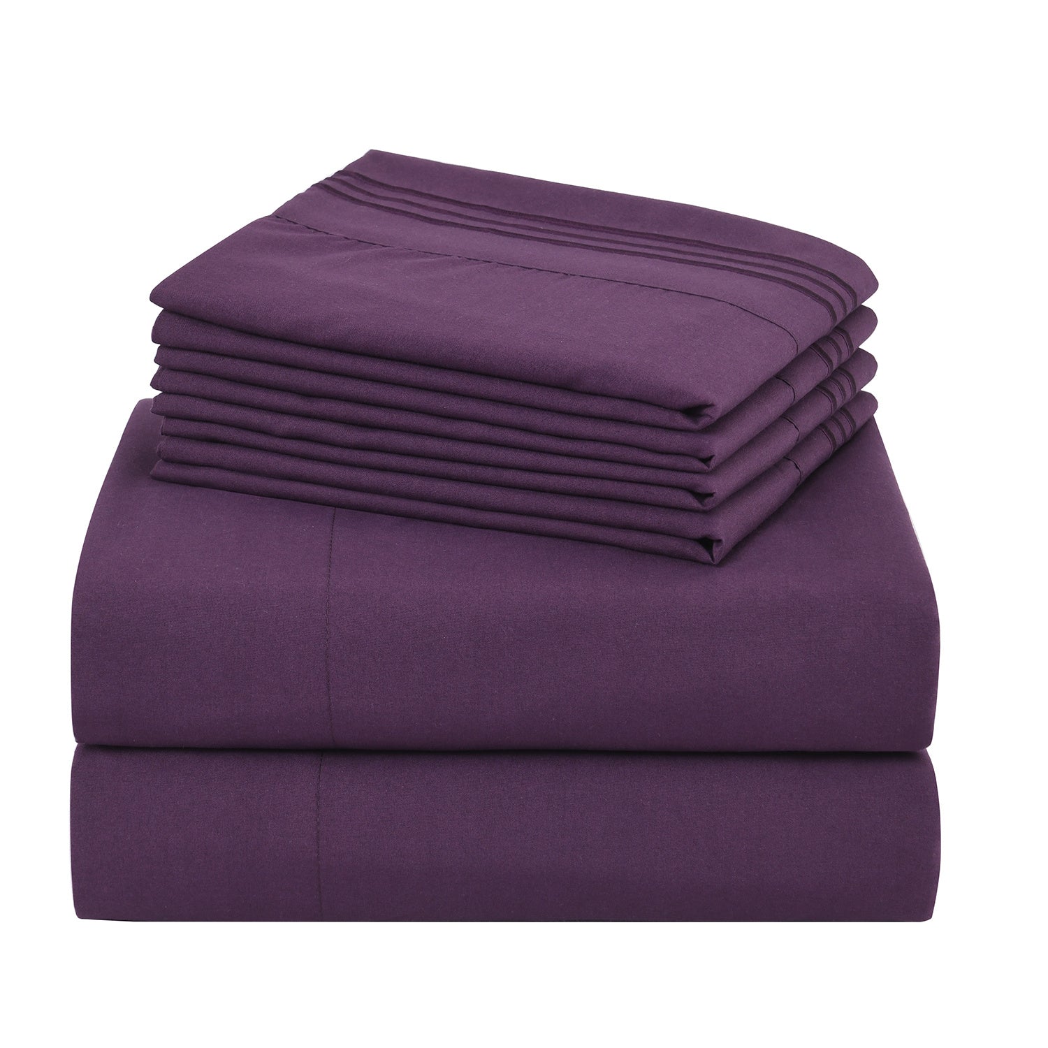 Microfiber Bed Sheet Set 4-6 Piece 100 GSM Deep Pocket 18 Inch Hotel Grade Ultra-Soft Breathable All-Season Machine Washable Twin Full Queen King