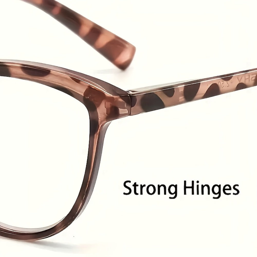Reading Glasses for Women 6 Pack Cat Eye Anti Blue Light ¨C Flower Wrapped Design, Spring Hinges, Lightweight Anti-Glare Frames in Various Colors for Computer Reading, Parties, Travel and Gifts