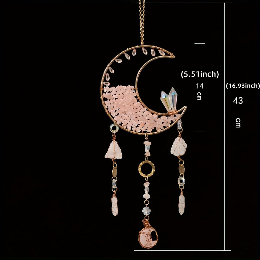 Dreamcatcher Moon Suncatcher Wall Hanging ¨C Handmade Boho Wind Chime Pendant for Indoor Outdoor Garden, Courtyard & Party Decor ¨C Christmas & Birthday Gift
