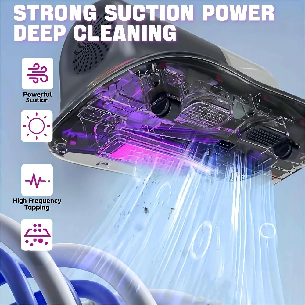 Cordless Mattress Vacuum Cleaner Handheld Bed Vacuum for Dust Mites, Allergens & Pet Hair - Portable Wireless Upholstery Vacuum for Mattress, Sofa, Carpet & Bedding, Lightweight Easy to Use, Purple