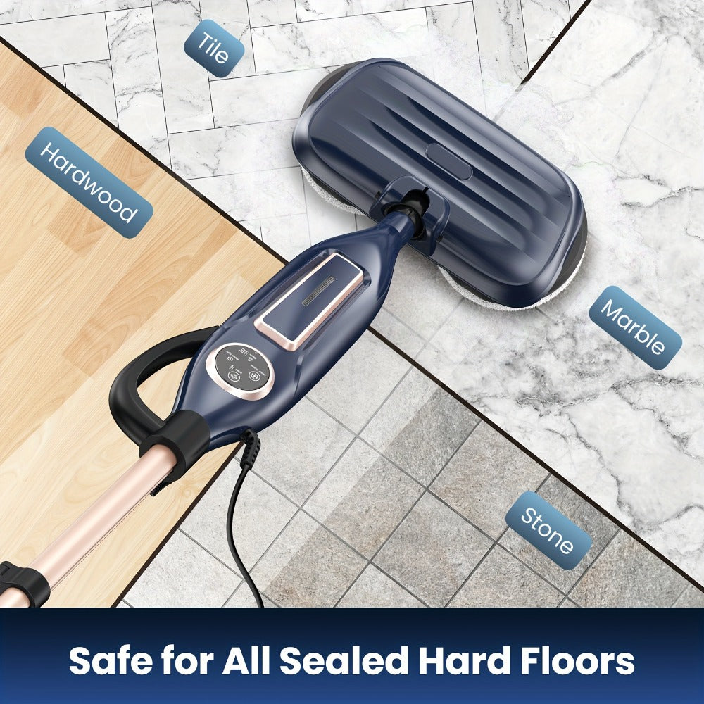 Steam Mop 10-in-1 Spinning Rotating Mop Pads with Steam Blaster Technology - 3 Steam Modes, LED Headlights, Lightweight Spin Mop for Hard Floor, Laminate & Marble, Washable Pads, VM6 Pro Series