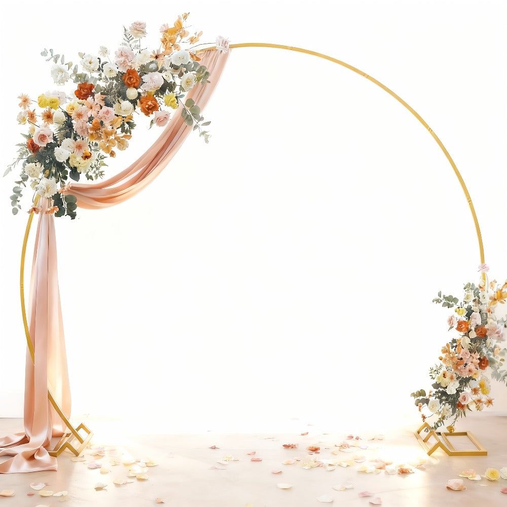 Metal Round Wedding Arch Backdrop Stand - Circular Balloon Arch Kit for Wedding, Birthday Party, Graduation & Ceremony Decoration (1-2 Pcs, No Balloons)