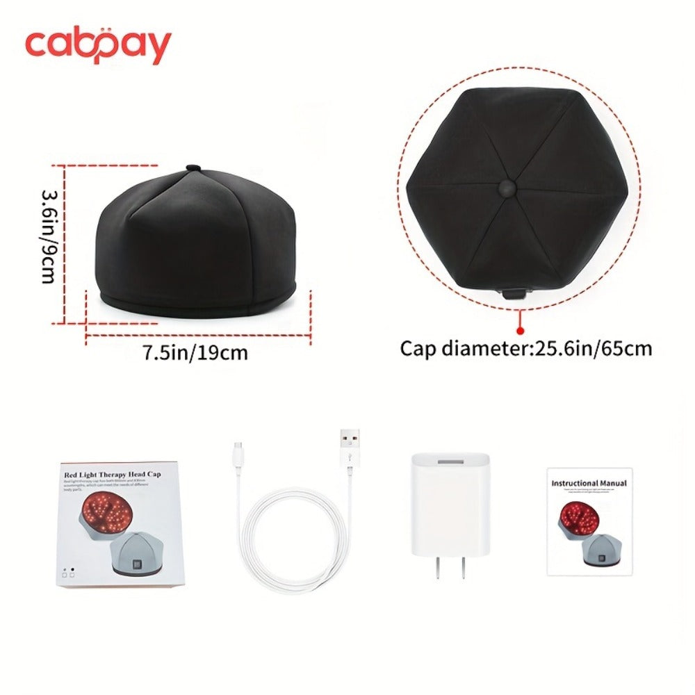 Red Light Therapy Cap for Hair Growth & Scalp Care ¨C 120 LEDs, 630nm Red Light & 820nm Near Infrared, Wearable LED Hair Therapy Helmet, Father's Day Gift for Men & Women, Black & Gray