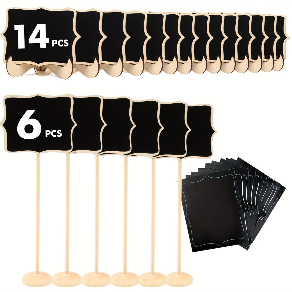 Mini Chalkboard Signs with Easel Stand Pack of 20 - Wedding Party Food Table Number Signs Buffet Labels