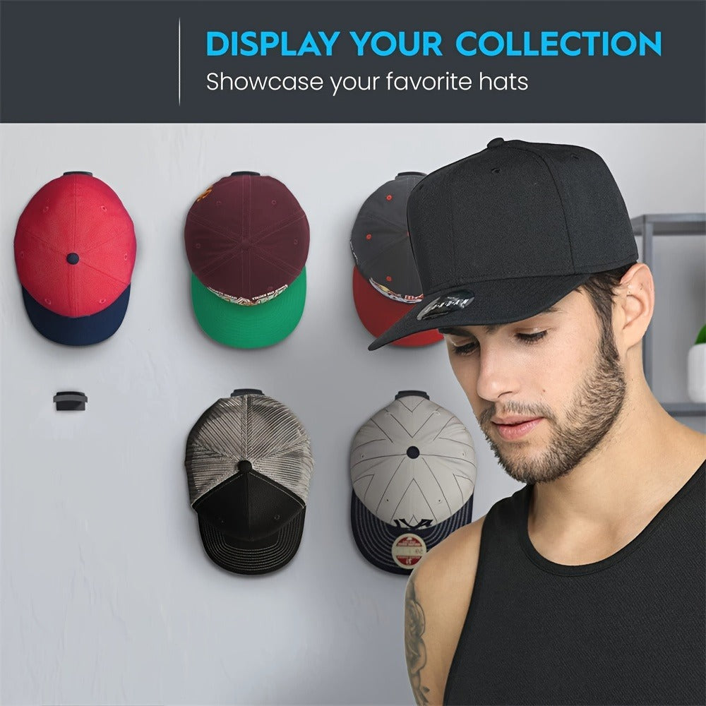 Hat Hooks Wall Mounted 20-Pack, Strong Adhesive Baseball Cap Hooks ¡ª No Drilling Multi-Purpose Hat Rack Organizer for Caps, Bags, Keys & More | Black & White