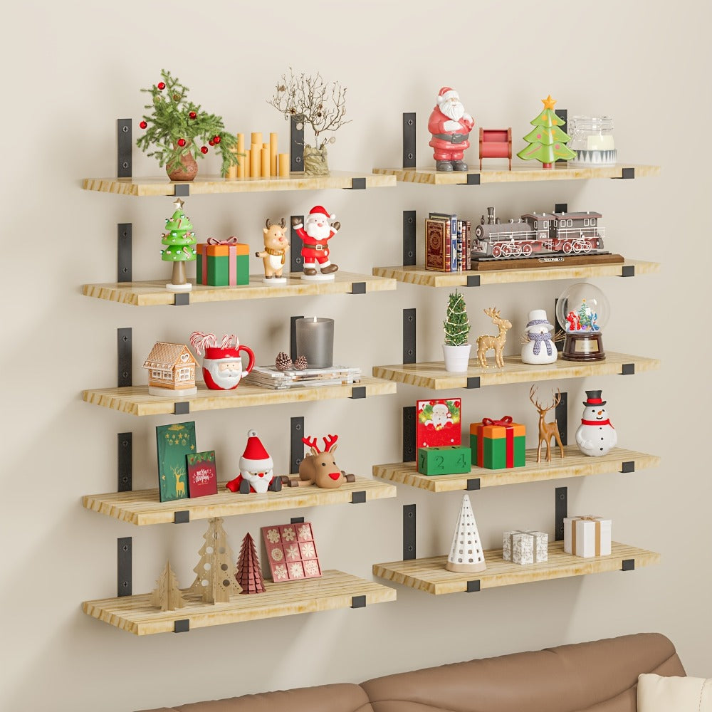 Floating Shelves for Wall 10 Pack 15.8x5.9 Inch Wall Mounted Shelf for Bedroom Kitchen Bathroom Living Room Plants Books Photos Home Decor