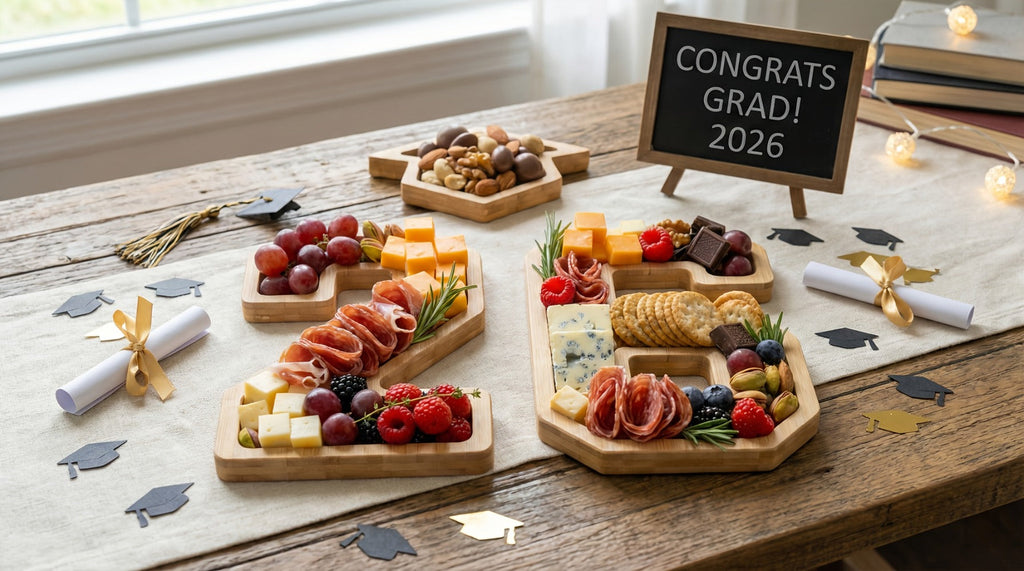 2026 Graduation Decorations Table Centerpiece Set ¨C Charcuterie Board with Number 26 & Graduation Cap, Serving Trays for Preschool, High School & College Grad Party Supplies