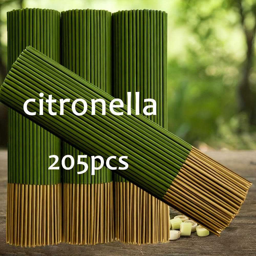 Lemongrass Incense Sticks 205 Pack ¨C 45-Minute Long Burn Aromatherapy Sticks for Yoga, Meditation & Relaxation, Outdoor & Indoor Use for Home, Garden, Camping, Pool & Holiday Decor