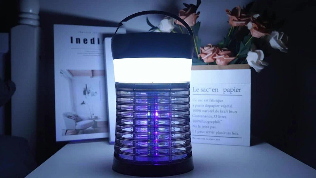 Solar Bug Zapper Electric 3-in-1 ¨C 3000V UV 365nm Mosquito Killer Rechargeable Insect Fly Trap with White Light & Flashlight, 2100 Sq Ft Coverage for Indoor Outdoor Home Patio Backyard Camping ¨C Black