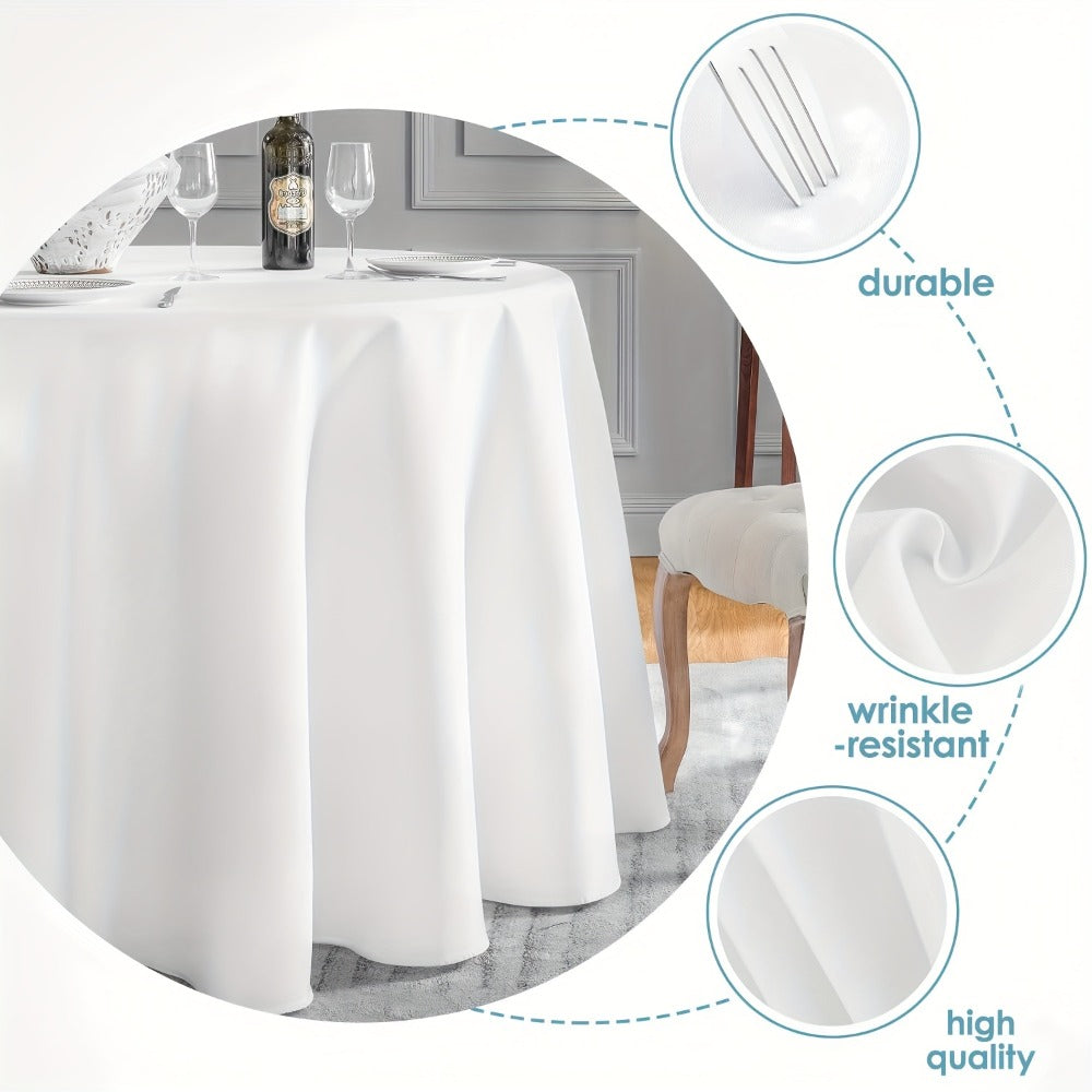 120 Inch Round Tablecloth Bulk Pack ¨C Wrinkle-Free Table Cover for Wedding, Party, Christmas & Halloween, Black or White (6/12/18 Pack)