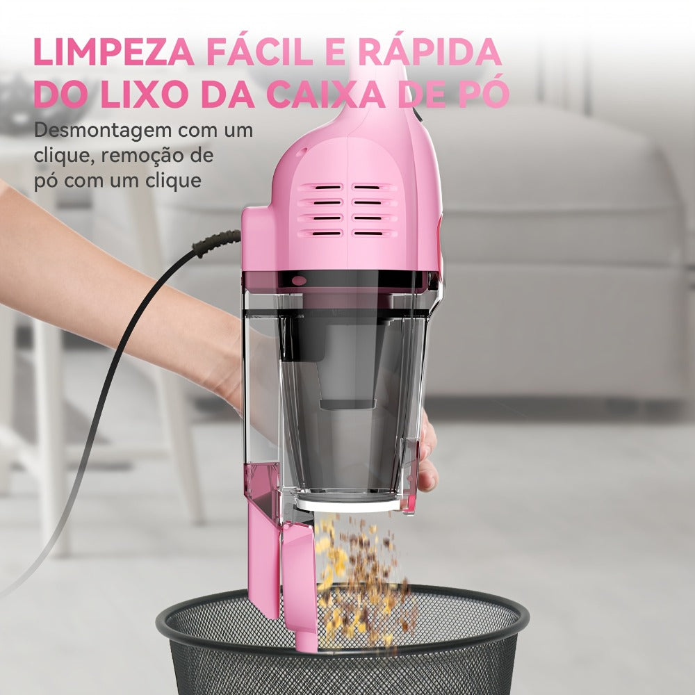 Corded Stick Vacuum Cleaner 20KPa 600W Motor 2-in-1 Bagless Upright Handheld Vacuum 0.8L Dustbin for Hard Floor Pet Hair Carpet Car Stairs Low Noise 65dB