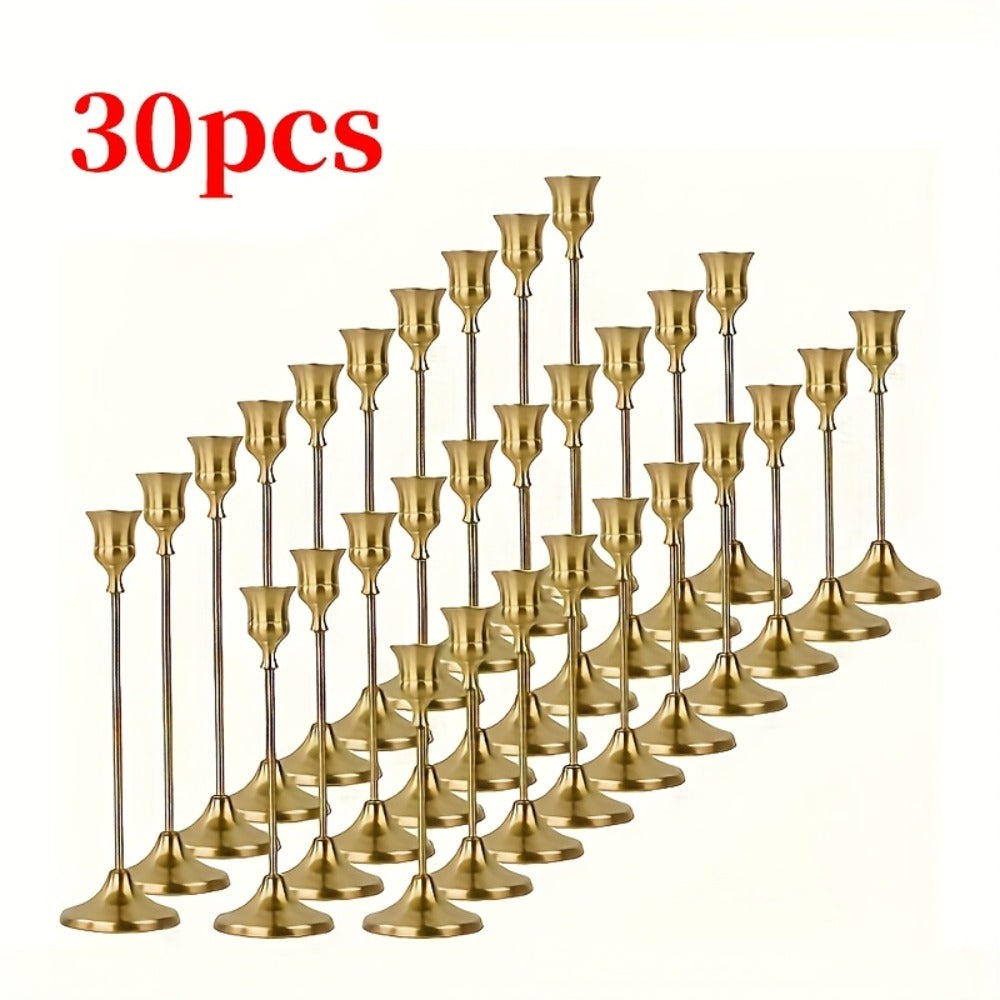 Copper Plated Candlestick Holders Bulk Set ¨C Retro Minimalist Taper Candle Holders for Wedding Birthday Christmas Dining Table Fireplace Decor
