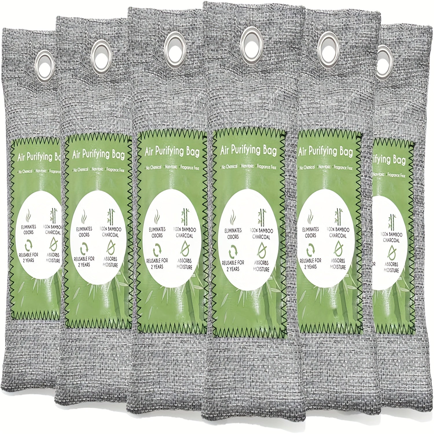 Bamboo Charcoal Air Purifying Bags Odor Absorber & Moisture Absorber Natural Activated Charcoal Odor Eliminator for Car Home Closet Shoe Refrigerator Pet Area Multi-Pack