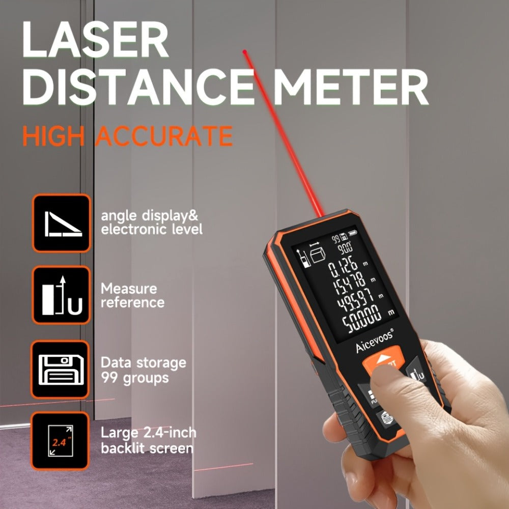 Digital Laser Rangefinder 50M 70M 100M 120M Laser Distance Meter Tape Measure Range Finder for Construction DIY Outdoor Contractor Gift