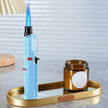 1300¡ã Outdoor Windproof Torch Lighter Blue Flame with Safety Lock & Non-Slip Grip - Refillable for Candles, BBQ, Fireplace & Camping | 2 Colors | Butane Not Included
