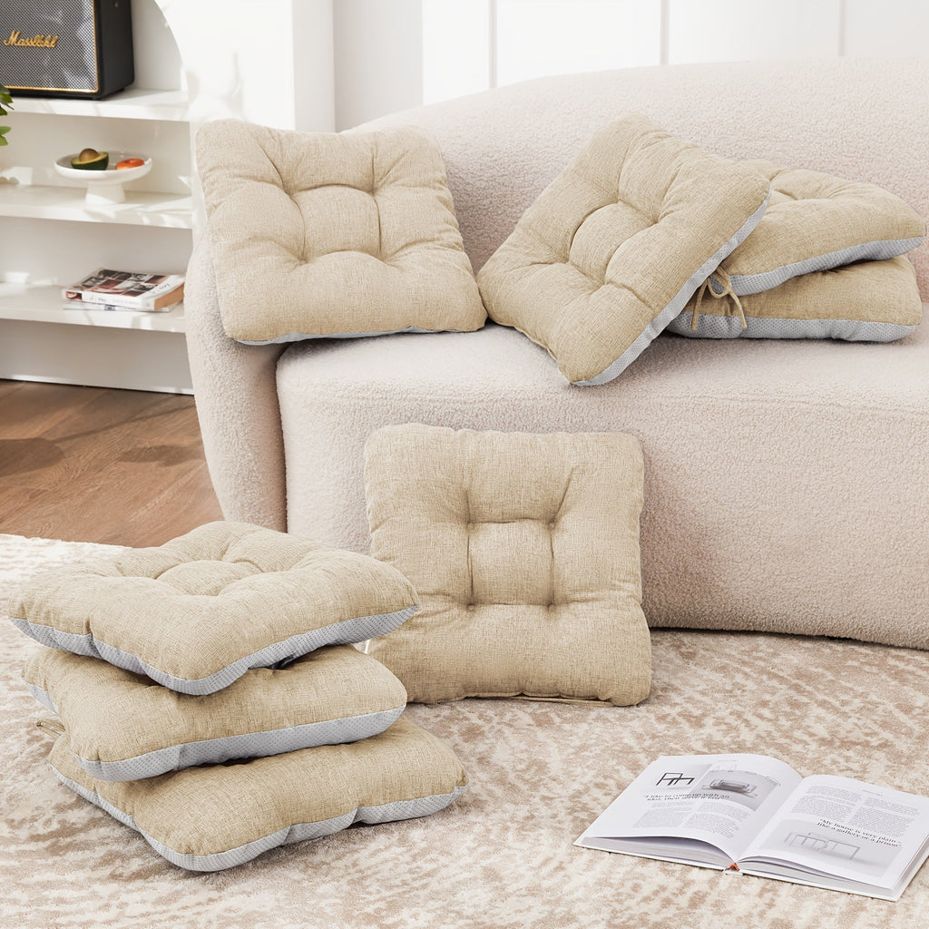 Memory Foam Chair Cushions 4/8 Pack, Non-Slip Seat Pads for Dining Chairs, Kitchen, Office & Patio ¨C Indoor Outdoor Chair Pads M/L Size