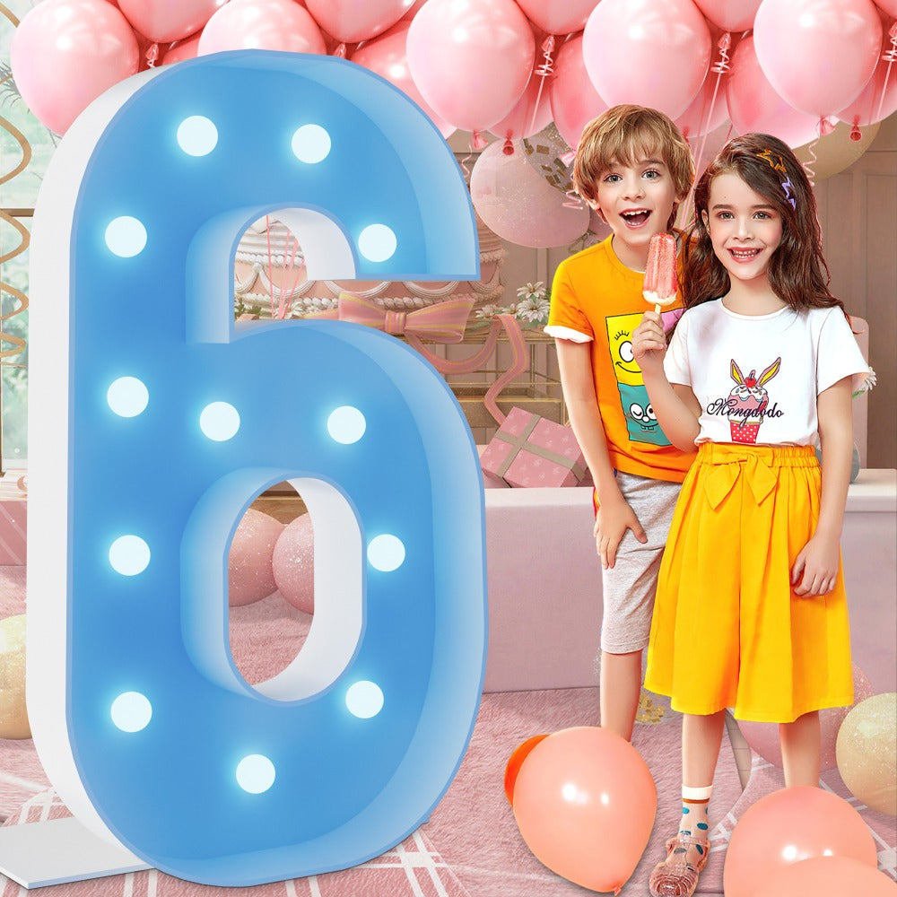 Marquee Number Lights 4 Feet Tall LED Light Up Numbers 0-9 20 for Birthday Party Anniversary Graduation Decoration 11 Colors 3 Flash Modes Foam Board String Lights Included