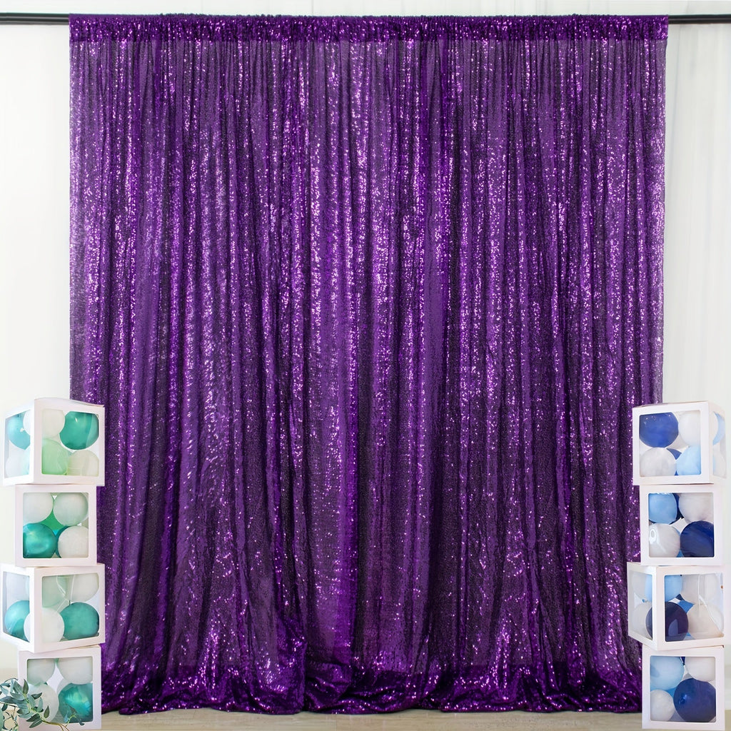 Sequin Backdrop Curtain for Party Wedding - 4x8ft Shimmering Glitter Curtain for Birthday Photo Booth Stage Decoration, Easy Hang, Multi-Color