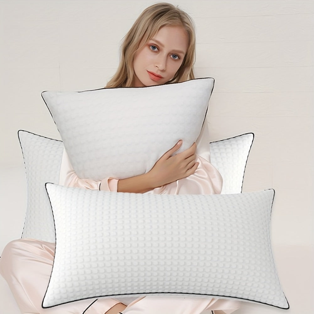 Cooling Bed Pillows Ultra-Soft Hollow Fiber Fill with 3D Airflow Technology ¨C Hotel-Grade Breathable Support for All Seasons | Standard Queen King | 2 or 4 Pack