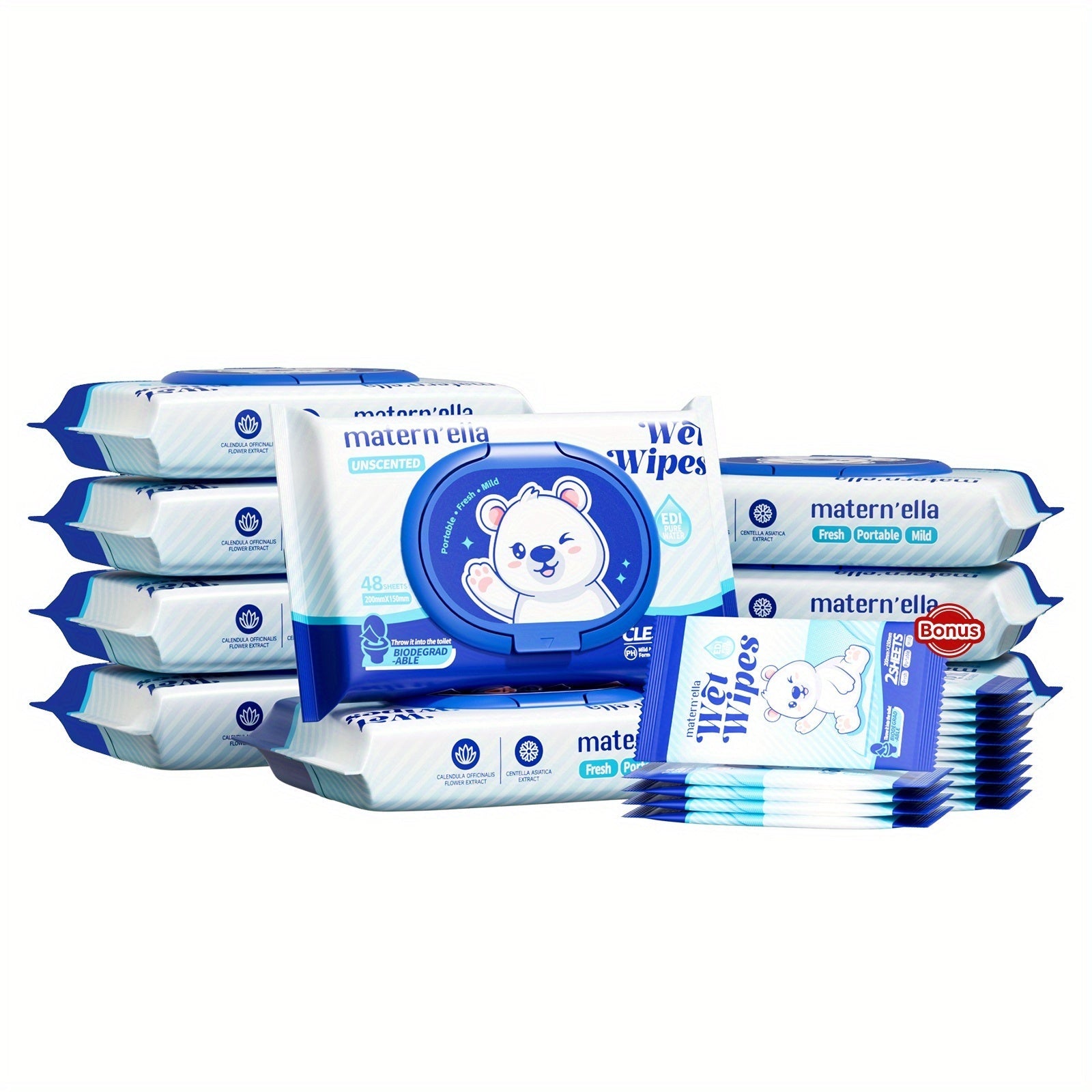 Flushable Wet Wipes with Probiotics ¨C Plant-Based Fibers, Fragrance Free, Sewer Safe, Soft & Thick Disposable Butt Wipes for Adults, Incontinence & Personal Care (1/3/5/6/8/9/15 Packs)
