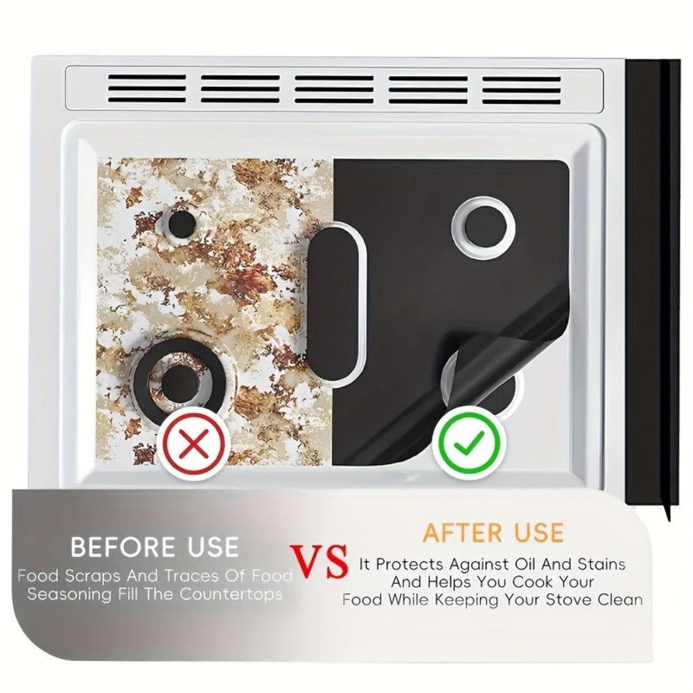 Gas Stove Burner Cover Mat Non-Stick Reusable Washable Stove Top Protector for LG 30-Inch Gas Stove ¨C Oil-Resistant High-Temp Safe, Trimmable 5-Hole Design, Keeps Stove Clean & Scratch-Free