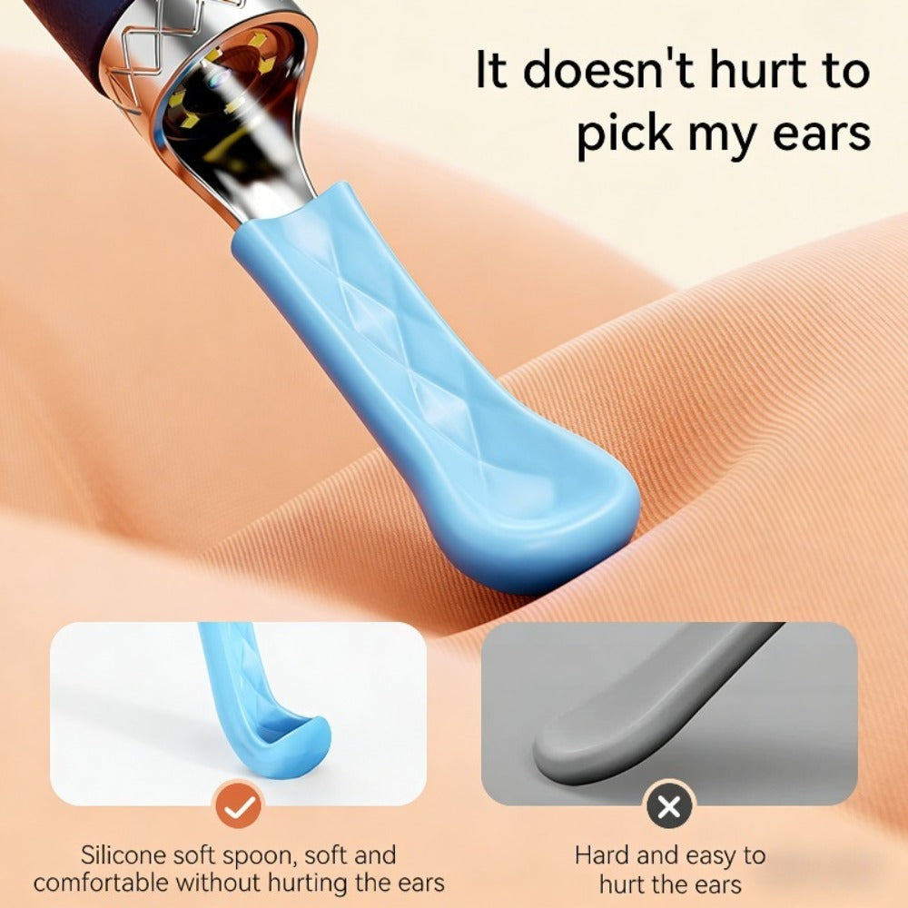 Ear Wax Removal Kit with Camera - 12-in-1 Ear Cleaning Tool Set, Rechargeable Ear Scope with LED Light, Ear Pick Cleaner, Nose Picker, Storage Box Included, Great Gift Idea