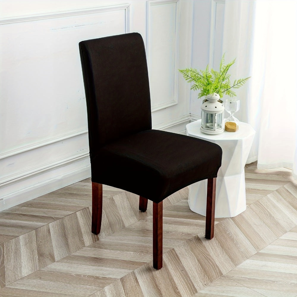 Stretch Dining Chair Covers Set | Elastic Jacquard Slipcovers for Dining Room Kitchen Wedding Office, 4pcs or 6pcs, 9 Colors, Washable Furniture Protector