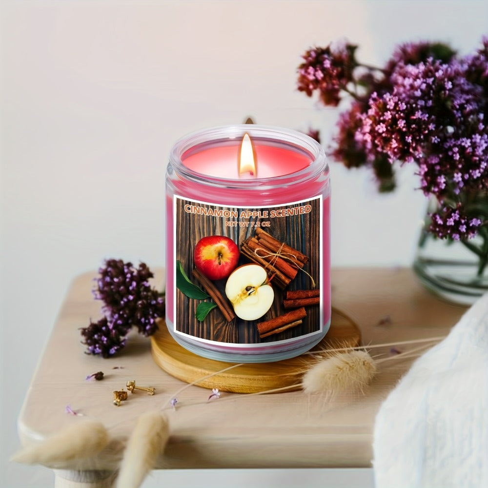 Scented Candle Soy Wax ¨C Pumpkin & Apple Cinnamon Fall Autumn Jar Candle, 7.2oz 50+ Hour Burn, Cozy Home Fragrance Gift for Women & Men, Friends, Family & Coworkers, Christmas & Valentine's Day