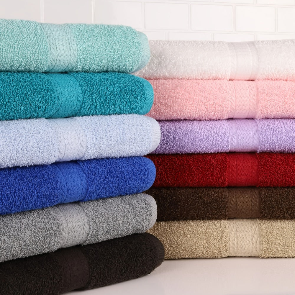 Bath Towel Set 450GSM Soft Absorbent - 12 16 18 Piece Cotton Blended Solid Color Bathroom Towels Set for Bath Hand Face | Hotel Spa Quality | Travel Shower Home | Multiple Colors & Sizes Available