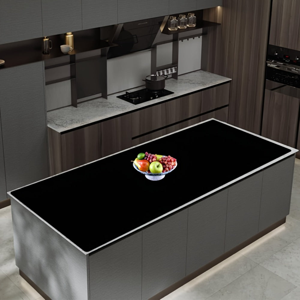 Kitchen Counter Mat Heat Resistant Countertop Protector Pad Extra Large Cuttable Non-Slip Mat for Kitchen Counter Dining Table - Waterproof Protective Mat 36 inch 47 inch Black Gray