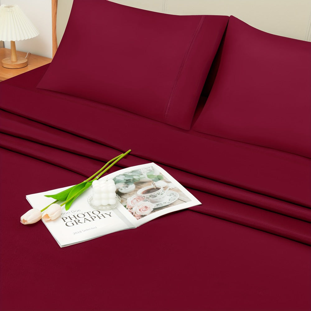 California King Sheet Set 6-Piece Breathable Cooling Bed Sheets Ultra-Soft Hotel Luxury Microfiber 18 Inch Deep Pocket Wrinkle Fade Resistant Flat Sheet Fitted Sheet 4 Pillowcases Multiple Colors