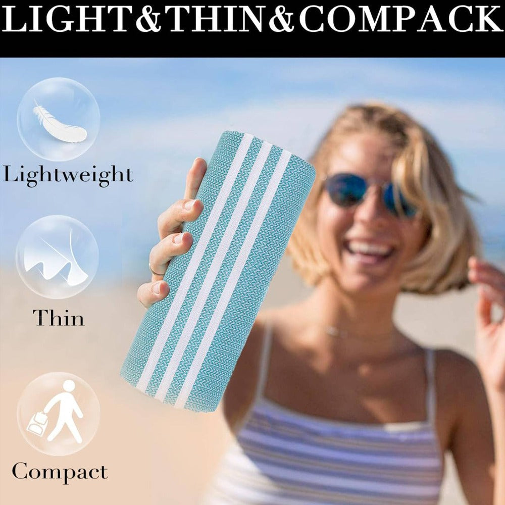 Turkish Beach Towels 2 Pack Sand Free Quick Dry Oversized Extra Large Lightweight Sandproof Compact Pool Swim Travel Camping Vacation Gift for Men Women Yellow Orange Blue Pink Purple Grey