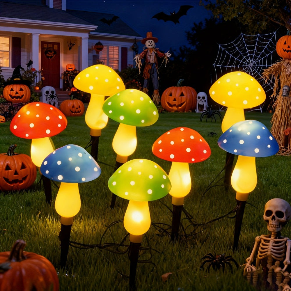 Solar Mushroom Lights Outdoor 8 Pack ¨C 8 Lighting Modes, Color Changing Garden Stake Lights for Yard, Pathway, Halloween & Holiday Decor ¨C Solar Powered Waterproof Mushroom Garden Lights