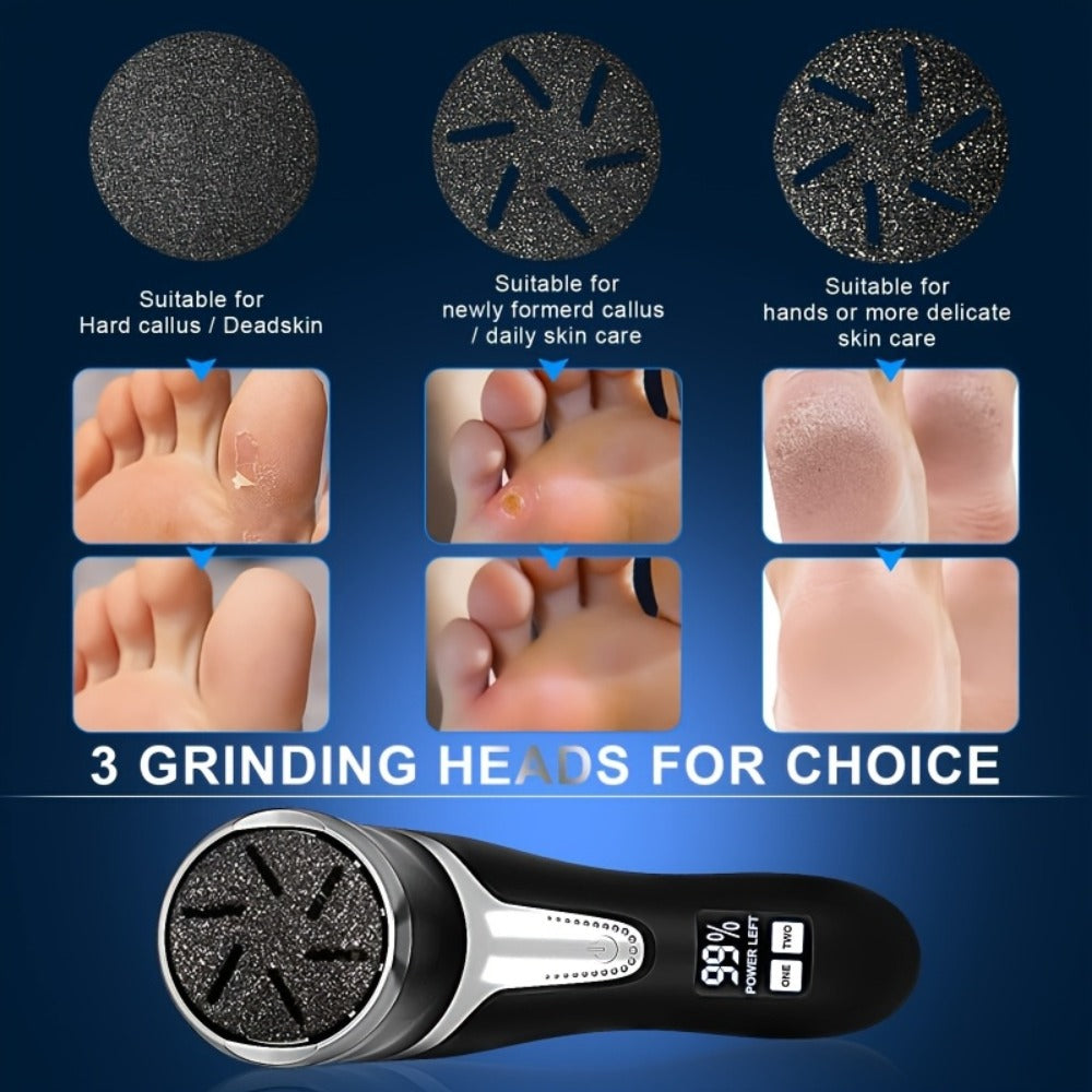 Electric Foot Callus Remover with 10pcs Pedicure Set, IPX7 Waterproof Rechargeable Foot Grinder, Multi-Speed LCD Display Electric Foot File for Dead Skin, Cracked Heels & Smooth Feet ¨C Pink, White, Black