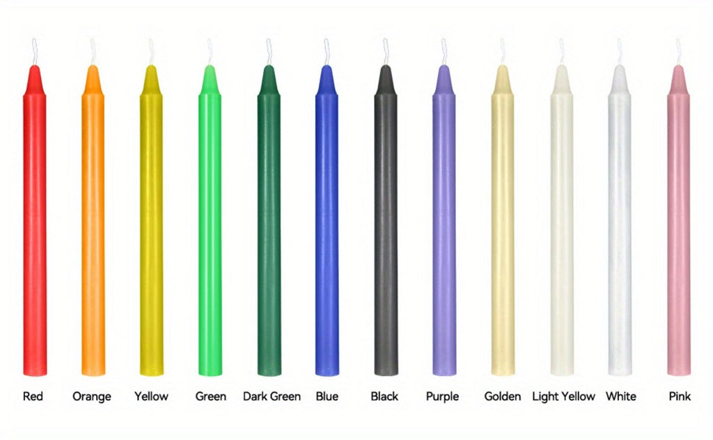 Colored Chime Candles Spell Candles Set Unscented Taper Candles 6.3in for Witchcraft Altar Ritual Meditation Prayer ¨C 12 Assorted Colors, Halloween Gothic Decor, Magic Candle Holder Compatible
