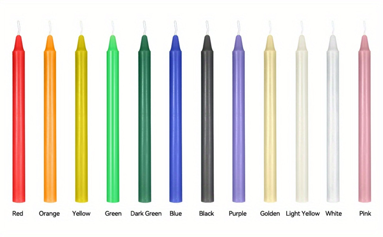 Colored Chime Candles Spell Candles Set Unscented Taper Candles 6.3in for Witchcraft Altar Ritual Meditation Prayer ¨C 12 Assorted Colors, Halloween Gothic Decor, Magic Candle Holder Compatible
