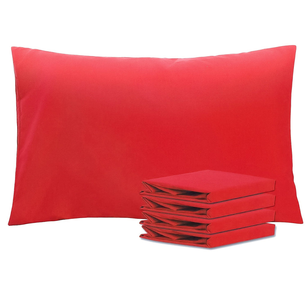 Pillowcases 4 Pack Queen 20x30 ¨C Brushed Microfiber Soft Wrinkle-Free Fade-Resistant Envelope Closure Solid Color 32 Colors