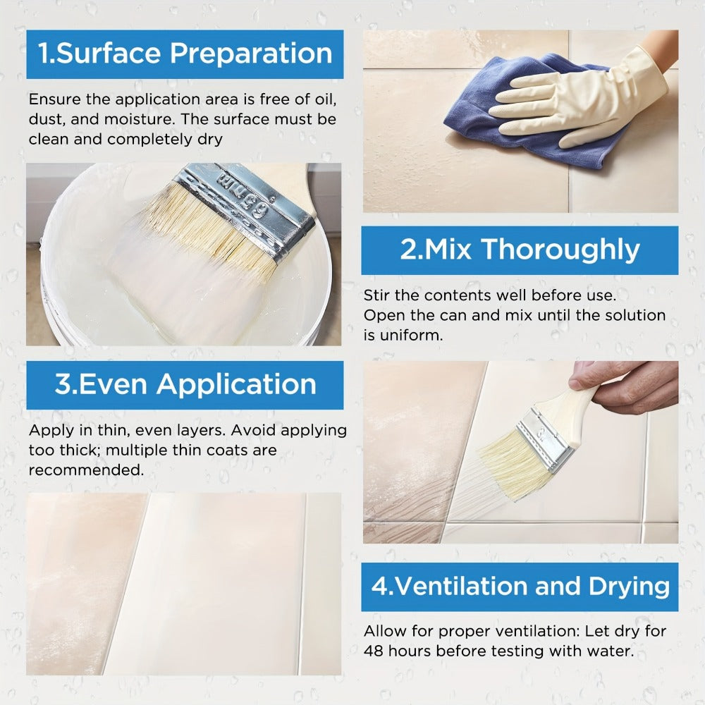 Waterproof Sealant Liquid Glue 32oz 1KG Leak Repair Agent ¨C Indoor Outdoor Waterproof Coating for Roof Basement Wall Pipe Crack Sealing, Transparent & Black, Strong Adhesive Waterproof Repair Glue