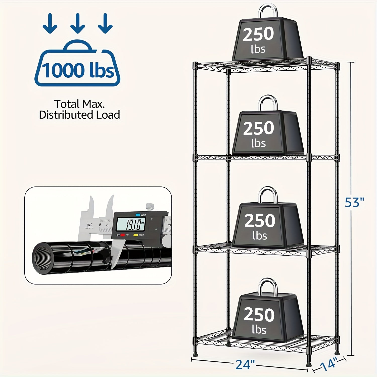 Metal Storage Shelving Unit Heavy Duty Adjustable 4 5 Tier Steel Shelf Rack for Garage Kitchen Pantry Workshop Black Chrome MZG