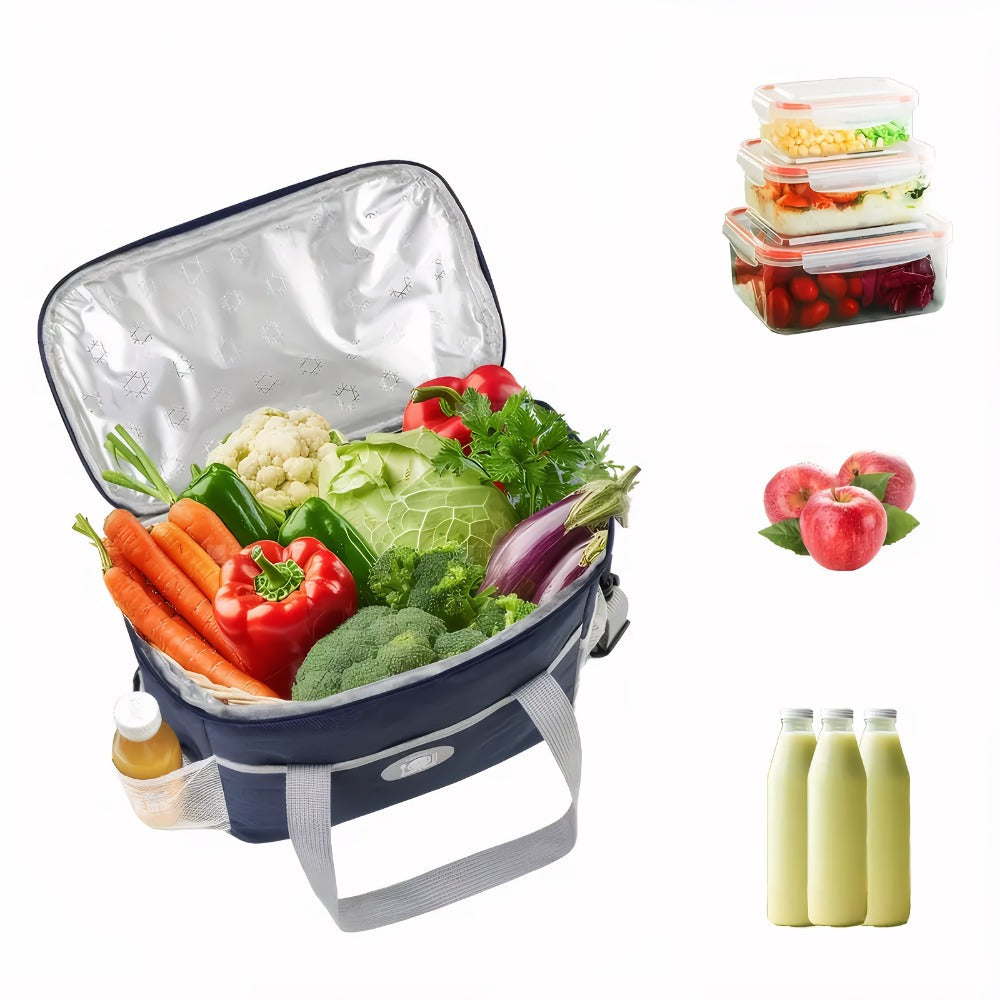 Insulated Lunch Bag Large Capacity Thermal Leakproof Lunch Tote with Shoulder Strap Heavy Duty Oxford Cloth Lunch Box Keeps Food Hot Cold for Work School Picnic Travel Adults Kids