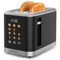 Stainless Steel Toaster 2 Slice with LED Display & Extra Wide Slots ¨C 6 Shade Settings, Defrost Reheat Cancel Functions, Removable Crumb Tray, Compact Design for Bagels, Waffles & Bread